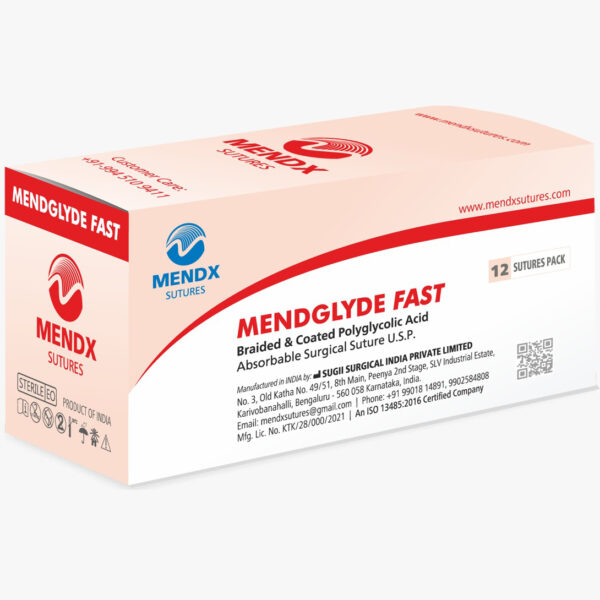 MENDGLYDE Braided & Coated Polyglycolic Acid Undyed